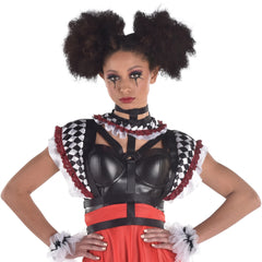 Twisted Circus Harness, Black/White/Red, L/XL - Halloween Costume Accessory