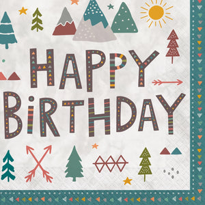 Wilderness "Happy Birthday" Paper Lunch Napkins - 6.5 In. x 6.5 In. - 16 Pack