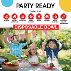 12 Oz. Red Plastic Bowls | 600 Count