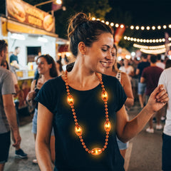 Radiant Orange Light-Up Bead Necklace
