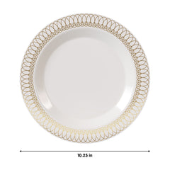 10.25 In. Gold Ovals Design Plates | 10 Count