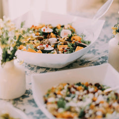 32 Oz. | White Square Plastic Serving Bowl | 48 Count