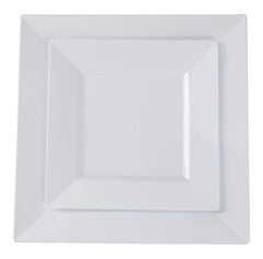 10.75 In. White Square Plastic Plates | 120 Count