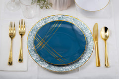 10 In. Floral Brush Design Plastic Plates | 10 Count