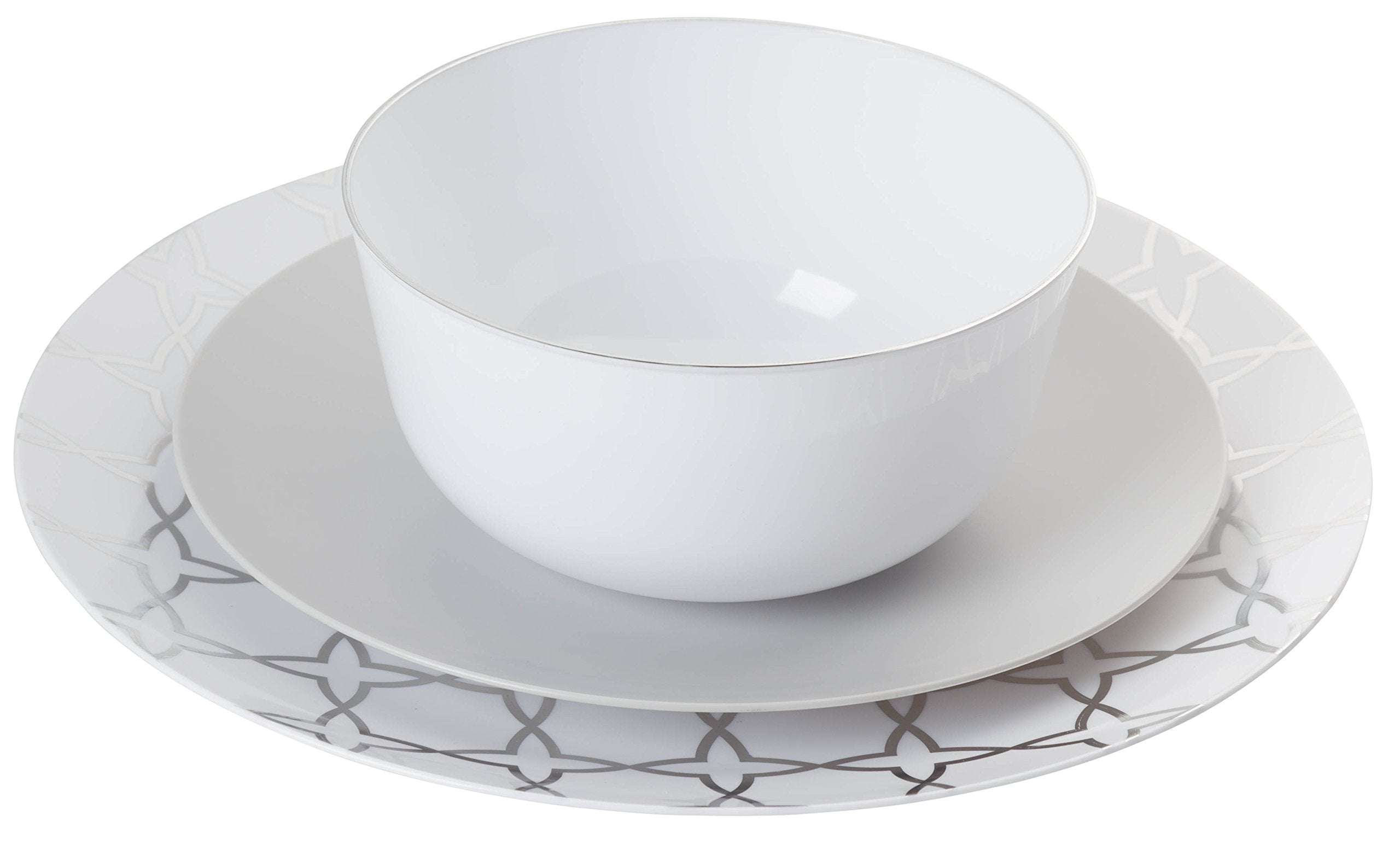 10 In. Geo Design Plastic Plates | 10 Count