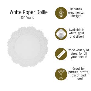 10 In. Round White Paper Doilies | 9 Count