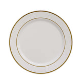 10.25 In. Cream/Gold Line Design Plates | 10 Count
