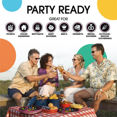 9 In. Neon Birthday Print Paper Plates - 50 Ct.