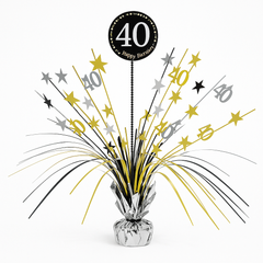 Sparkling 40th Birthday Celebration Centerpiece Spray