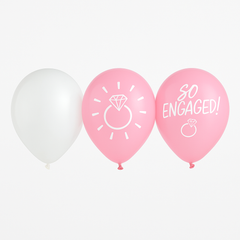 "So Engaged" Blush Pink and White Latex Balloons, 12-Inch, 15-Pack