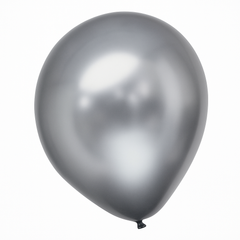 100ct 11" Silver Latex Balloons - Elegant Metallic Shine