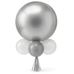 Elegant Silver Balloon Chandelier Kit - Foil and Latex Design