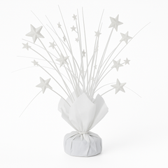 Elegant White Foil Star Spray Centerpiece - 12"