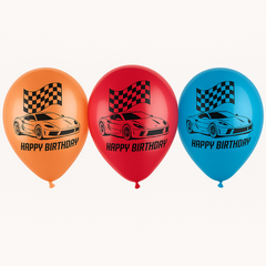 Hot Wheels 12" Latex Birthday Balloons - Set of 3