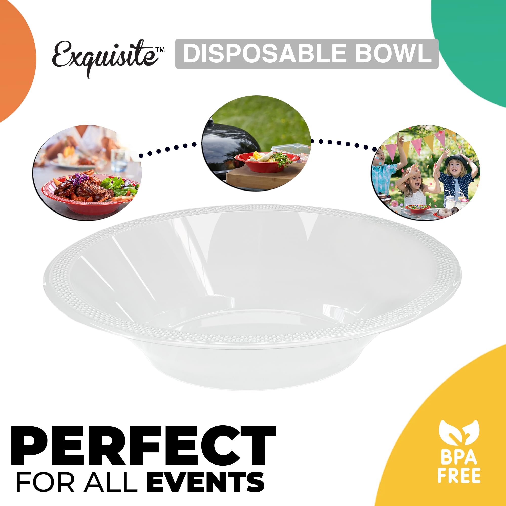 12 Oz. Clear Plastic Bowls | 50 Count