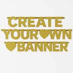 Customizable Gold Glitter Letter Banner Kit for Weddings & Celebrations