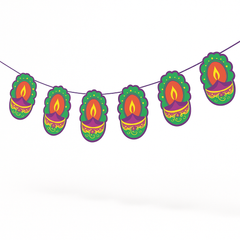 Diwali Lantern Paper Garland Banner, 12-Ft