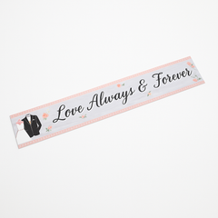 Elegant Wedding Attire Banner - "Love Always & Forever"