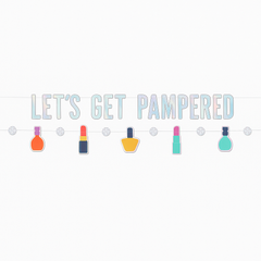 Spa Party "Let's Get Pampered" Letter Banner Set
