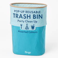 Caribbean Blue Pop-Up Reusable Trash Bin - 13 Gallon