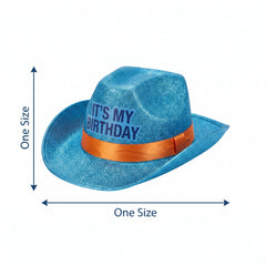 "It's My Birthday" Blue Cowboy Hat with Orange Ribbon