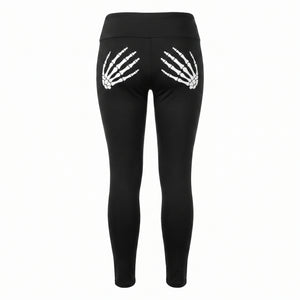 Halloween Skeleton Bone Print Leggings - Small