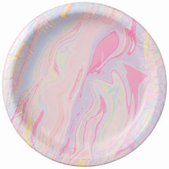 Elegant Marble Design 10" Round Paper Plates
