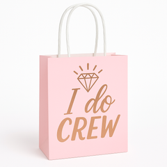 "I Do Crew" Blush Wedding Gift Bags, 6-Pack