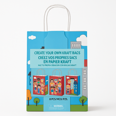 Party Town Create Your Own Kraft Gift Bags for Kids - 8 Pack