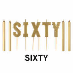 Golden Age 60th Birthday Candle Pick Set