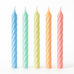 Pastel Pearlized Spiral Birthday Candles, 3.2-in, 12-Pack