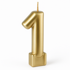 Metallic Gold Number 1 Candle