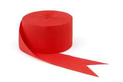 Vibrant Red Crepe Streamer Roll - 81 Feet