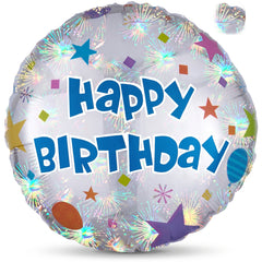 Colorful Happy Birthday Metallic Balloon - 18-Inch Foil