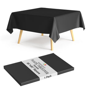 Premium Square Black Table Cover 85" x 85" | 1 Pack
