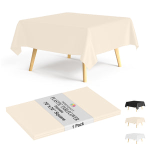 Premium Square Ivory Table Cover 70" x 70" | 1 Pack