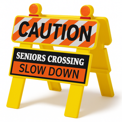 Over the Hill Mini Barricade - Senior Crossing Birthday Decoration