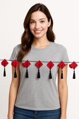 Red Felt Graduation Cap Garland