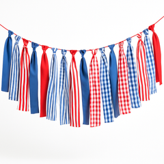 Patriotic Fabric Ribbon Garland