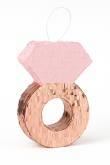 Mini Blush and Rose Gold Diamond Ring Piñata - Elegant Wedding Decor