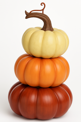 Elegant Fall Pumpkin Stack Decoration - 8.5"