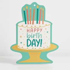 "Happy Cake Day" Cardboard Easel Birthday Sign