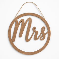 Elegant "Mrs." Chair Hanging Sign for Weddings