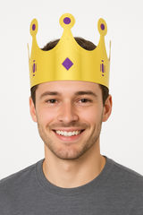 Mardi Gras Glitter Crowns - 12 Pack