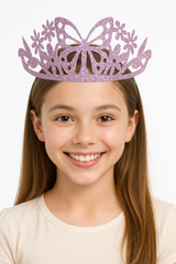 Butterfly Flutter Glitter Paper Tiaras - Pack of 8