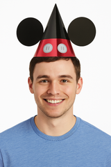 Mickey Mouse Cone Party Hats with Ears, 8-Pack