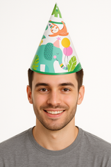 Jungle Adventure Cone Party Hats - Pack of 8