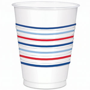 Americana Plaid Patriotic Plastic Cups 18oz, 25ct