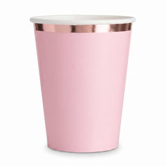 Elegant Rose Gold Trim 12oz Paper Cups