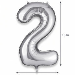 Silver Foil Number 2 Balloon
